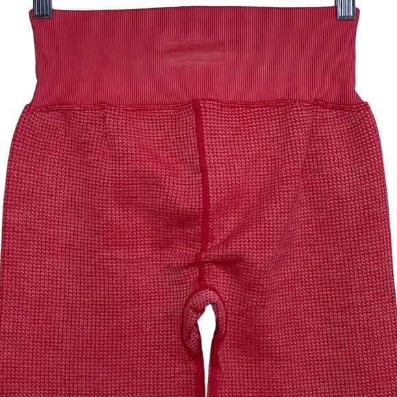 Victoria's Secret Pink Active Waffle Knit Jogger Pants Red Drawstring Waist M - Picture 4 of 8